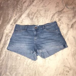 medium wash shorts